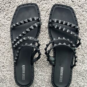Steve Madden Skyler-J Black Studded Sandals